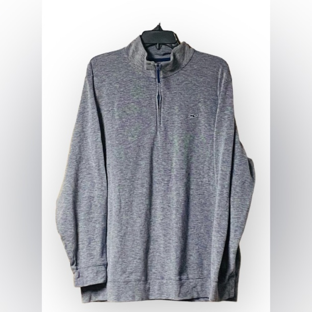 Vineyard Vines Birds Eye 1/4-Zip SZ XL Navy/White